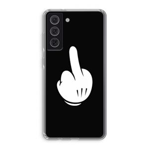 Middle finger black: Samsung Galaxy S21 FE Transparant Hoesje