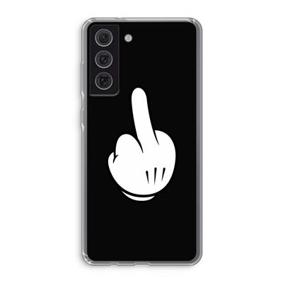 Middle finger black: Samsung Galaxy S21 FE Transparant Hoesje