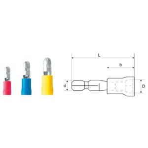 Weidmüller 9200690000 Ronde connector 4 mm² 6 mm² Stift-Ø: 5 mm Deels geïsoleerd Geel 100 stuk(s)