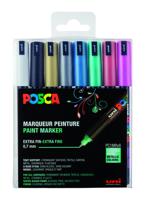 Paintmarker uni posca pc1mr ef metallic 8st ass