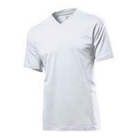 Set van 3x stuks wit basic heren t-shirt v-hals 150 grams katoen, maat: XL