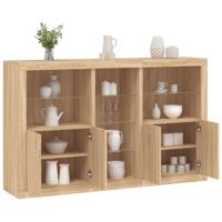 Dressoir met LED-verlichting 162x37x100 cm sonoma eikenkleurig