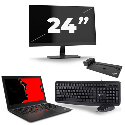 Lenovo ThinkPad X280 - Intel Core i7-8e Generatie - 12 inch - 8GB RAM - 256GB SSD - Windows 11 + 1x 24 inch Monitor