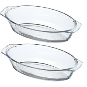 Chef Traiteur Ovenschaal van borosilicaat glas - 2x - ovaal - 0.7 Liter - 24 x 13 x 5 cm