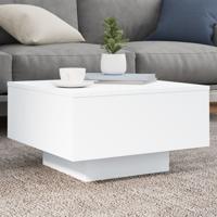 Salontafel met LED-verlichting 55x55x31 cm wit