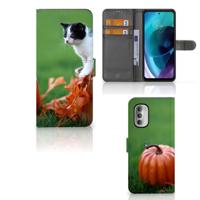 Motorola Moto G51 5G | Telefoonhoesje | Met pasjeshouder | Kitten