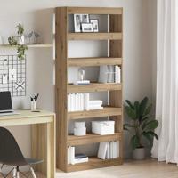 Boekenkast met plank artisanaal eikenkleurig 80 x 30 x 198 cm