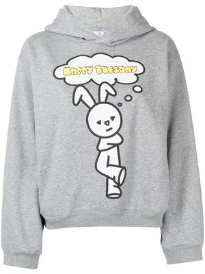 Natasha Zinko hoodie à imprimé Happy Tuesday - Gris