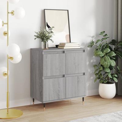 Dressoir 60x35x70 cm bewerkt hout grijs sonoma eikenkleurig