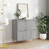 Dressoir 60x35x70 cm bewerkt hout grijs sonoma eikenkleurig - thumbnail