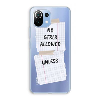 No Girls Allowed Unless: Xiaomi Mi 11 Lite Transparant Hoesje