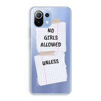 No Girls Allowed Unless: Xiaomi Mi 11 Lite Transparant Hoesje