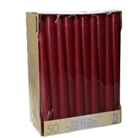 Dinerkaarsen/kandelaarkaarsen Mega pack - 50x stuks - donker rood - Gotisch - 25 cm