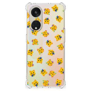 Doorzichtige Silicone Hoesje voor OPPO A98 Katten Emojis