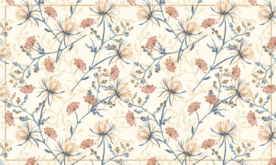 Chinoiserie stijl bloemen tapijt