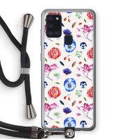 Bloemetjes: Samsung Galaxy A21s Transparant Hoesje met koord