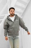 Equalité Societe Oversized Full Zip Hoodie Heren Grijs - Maat L - Kleur: WitGrijs | Soccerfanshop Equalité Societe Oversized Full Zip Hoodie Heren Grijs - Maat L - Kleur: WitGrijs | Soccerfanshop