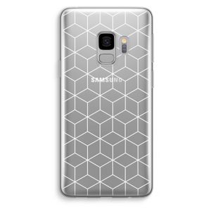 Zwart-witte kubussen: Samsung Galaxy S9 Transparant Hoesje