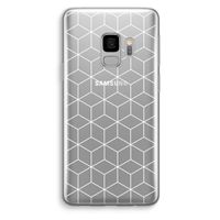 Zwart-witte kubussen: Samsung Galaxy S9 Transparant Hoesje