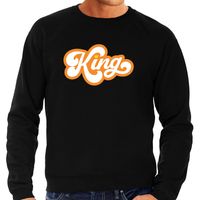 Koningsdag sweater zwart voor heren - King met kroon 2XL  -