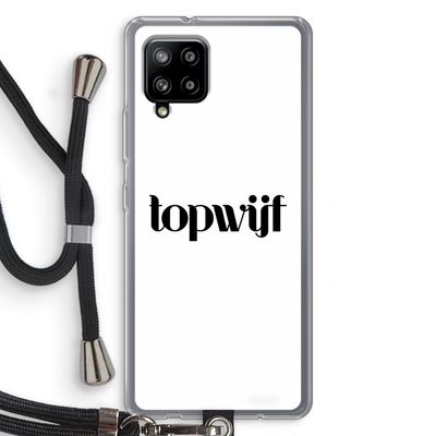 Topwijf Wit: Samsung Galaxy A42 5G Transparant Hoesje met koord