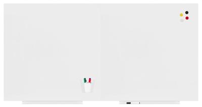 Rocada Whiteboard 6525PRO-DUO (b x h) 200 cm x 100 cm Wit (RAL 9003) Kunststof coating Incl. opbergbakje, Horizontaal- of verticaalformaat