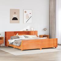 Bedframe zonder matras massief grenenhout wasbruin 180x200 cm