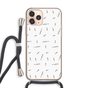 Hipster stripes: iPhone 11 Pro Transparant Hoesje met koord