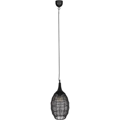 LED Hanglamp - Hangverlichting - Trion Sorana - E27 Fitting - 1-lichts - Rond - Mat Zwart - Metaal