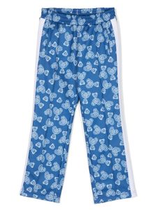 Palm Angels Kids bear-motif elasticated-waist trousers - Bleu