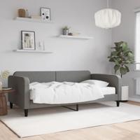 Slaapbank met matras 100x200 cm stof donkergrijs