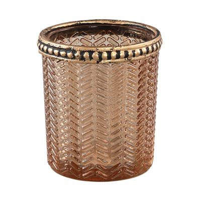 PTMD theelichthouder Decoritz glas 6,5cm