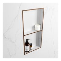 Wandnis Solid Surface Easy | In- en opbouw | 30x60x8 cm | 2 vakken | Rust/Talc