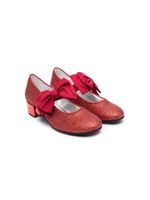 Monnalisa ballerines en cuir à détail de nœud 35 mm - Rouge