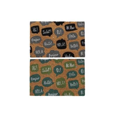 Deurmat DKD Home Decor Zwart Grijs Bruin Rubber Munt 2 Stuks Kokosvezel (60 x 40 x 1,5 cm)