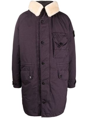 Stone Island Parka met Compass-logopatch - Paars Stone Island Parka met Compass-logopatch - Paars