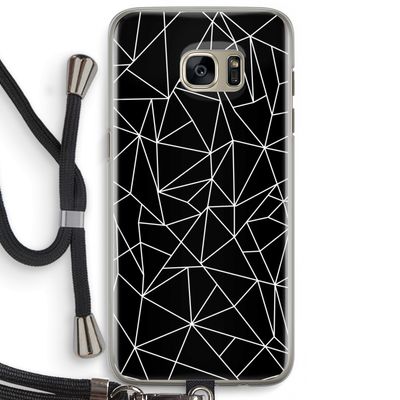 Geometrische lijnen wit: Samsung Galaxy S7 Edge Transparant Hoesje met koord