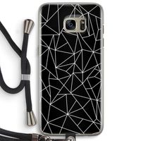 Geometrische lijnen wit: Samsung Galaxy S7 Edge Transparant Hoesje met koord