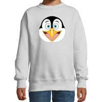 Cartoon pinguin trui grijs voor jongens en meisjes - Cartoon dieren sweater kinderen - thumbnail