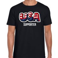 Zwart t-shirt usa / Amerika supporter EK/ WK voor heren - thumbnail