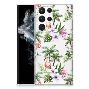 Samsung Galaxy S22 Ultra TPU Hoesje Flamingo Palms