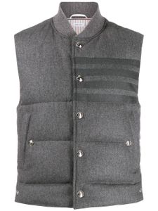 Thom Browne gilet matelassé en flanelle à 4 bandes signature - Gris