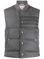 Thom Browne gilet matelassé en flanelle à 4 bandes signature - Gris