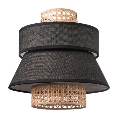 Light depot - lampenkap Cane weave - linnen / zwart - Outlet