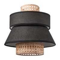 Home sweet home cane weave lampenkap linnen / zwart Home sweet home cane weave lampenkap linnen / zwart