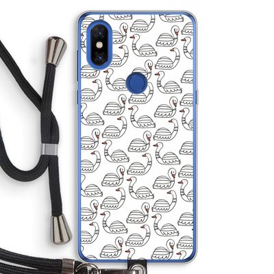 Zwanen: Xiaomi Mi Mix 3 Transparant Hoesje met koord