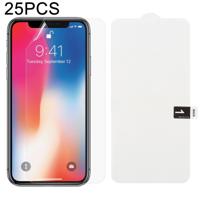 25 stuks zachte hydrogel film volledige dekking front beschermer met alcohol katoen + kraskaart voor iPhone X/XS