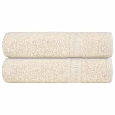 VidaXL Handdoeken 2 st 50x100 cm 360 g/m² 100% katoen crèmekleurig