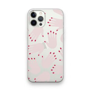 Hands pink: iPhone 12 Pro Transparant Hoesje