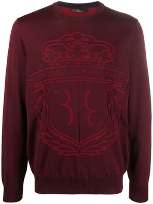 Billionaire pull en laine à logo imprimé - Rouge
